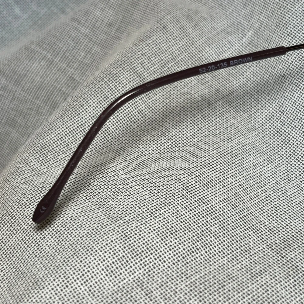 MODERN VERN Eyeglasses Adult 52-20-135‎ Brown Rectangular Full Rim Frames Metal